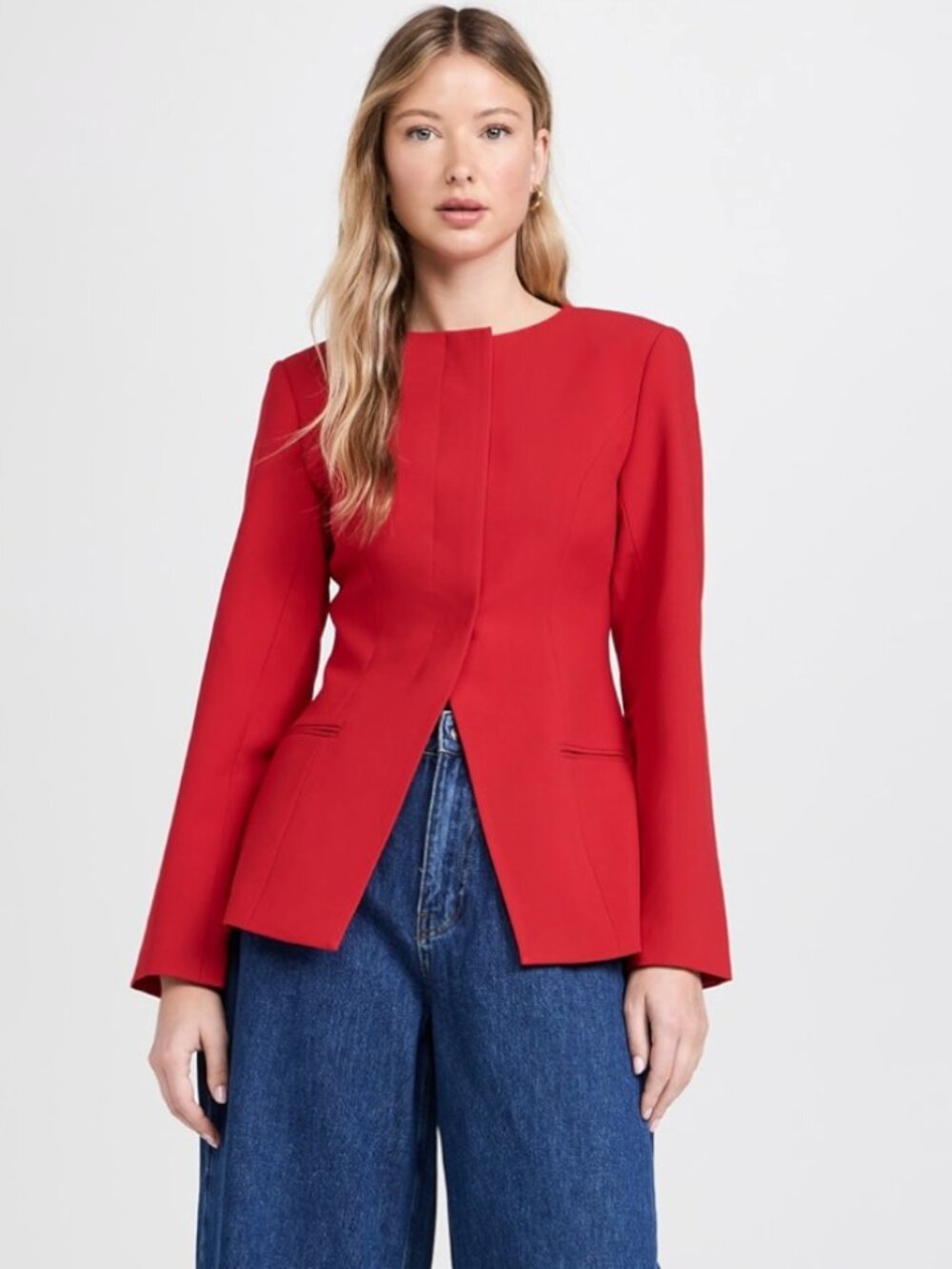 Aligne Red Daphne Waisted Blazer Jacket – Size 6 – NWT New - Picture 5 of 12